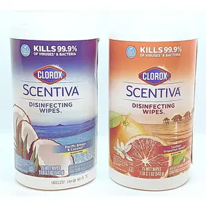 The  Company  Scentiva Wipes, Bleach Free Cleaning Wipes, 75 Count - (Variety Pack) Pacific Breeze & Coconut and Tahitian Grapefruit Splash Scents (60036-60037)