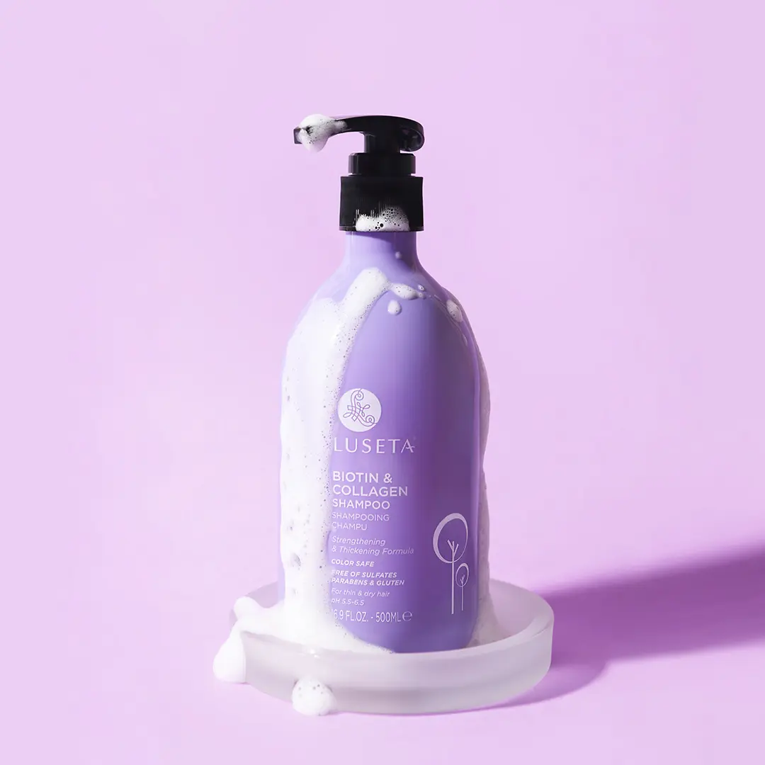Luseta Biotin & Collagen Shampoo for Hair Growth Thickening Shampoo for Thinning Hair andHair Loss - Infused with Argan Oil to Repair Damaged Dry Hair - Sulfate Free Paraben Free