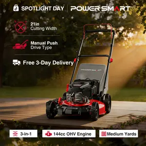PowerSmart Gas Lawn Mower 18-Inch/21-Inch 144 cc OHV Engine 3-in-1 Push Mower with Bagging,Great for Lawn Business(DV8618P/DV8621P), reel mower, fly mower, rc mower, Z