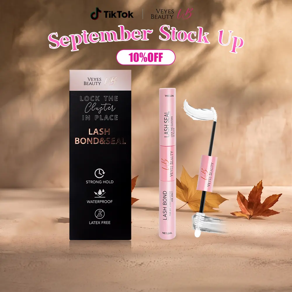 VEYESBEAUTY Lash Bond & Seal - White 10ml Vegan Biotin Blend Waterproof Glue for Eyelashes, Lash Cluster DIY Long-Lasting Eyelash Extensions Makeup Cosmetic