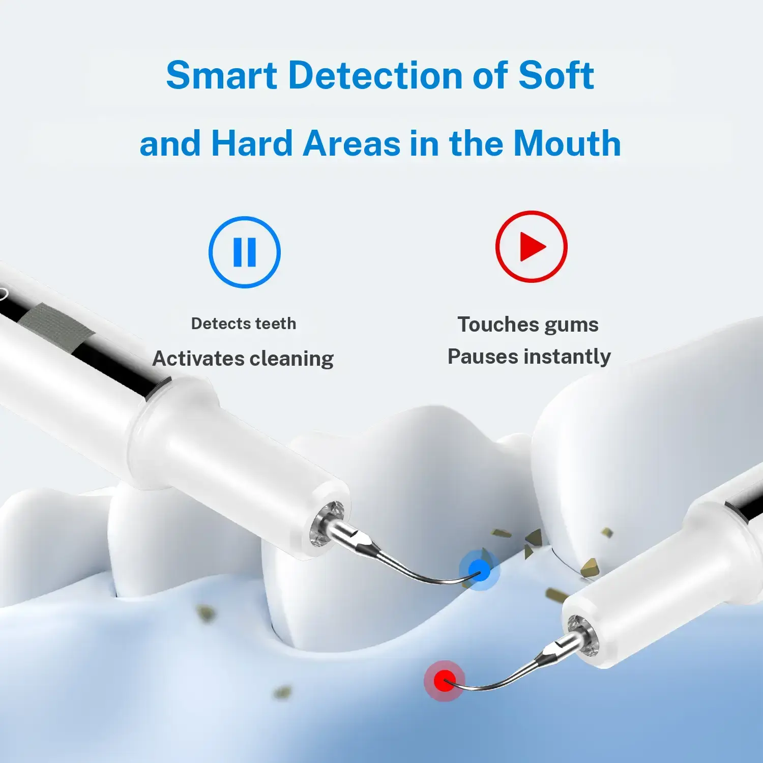 Teeth cleaner contact design