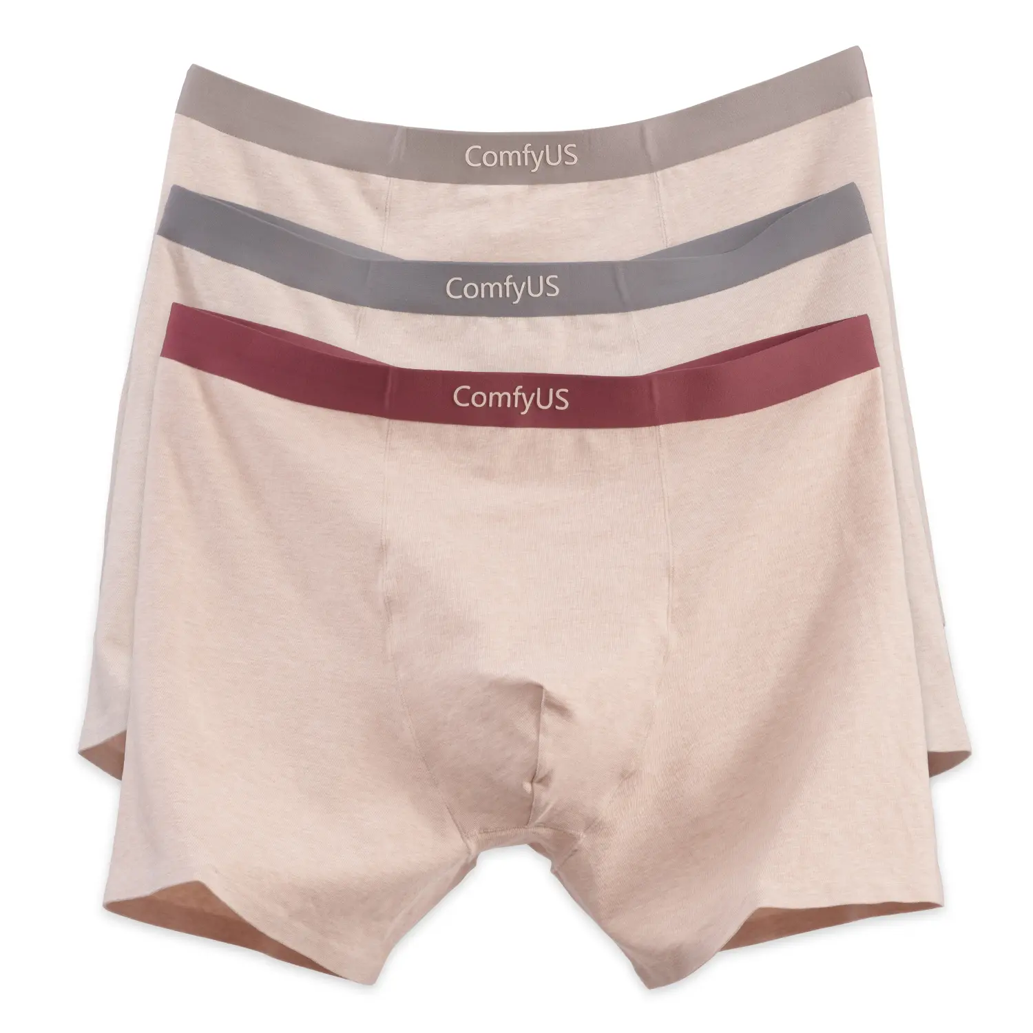 Naturally Colored Cotton Underwear for Men(Pack of 3): Breathable, Skin-Friendly, Seamless Boxers Classic Menswear