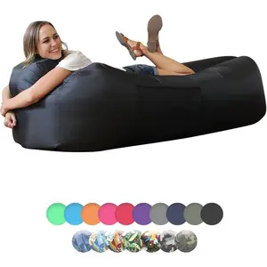 Inflatable Couch Air Lounger Chair - Camping & Beach Accessories, Portable Blow up Sofa for Hiking, Lawn, Indoor/Outdoor Movies & Music Festivals. Lightweight and Easy to Set Up Air Hammock
