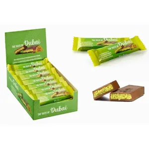 Mini Dubai Chocolate Bar Pistachio | 12 Pack x 1.05 oz | Milk Chocolate Filled with Pistachio Cream and Kataifi, Total 12.06 oz (360g)