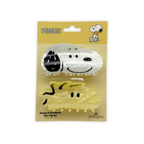 Peanuts Worldwide™ Snoopy & Woodstock Claw Clip Set - Whimsical Gifts for Fans of Peanuts, Everyday Hair Clips for Styling, Gentle Adult Haircare Accessory