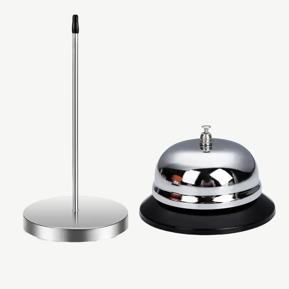 2pcs Multifunctional Ticket Holder And Bell Combo |   Stainless Steel Restaurant Order Stand, Nail Stick, Receipt/Ticket Rack And Bell, Suitable For Dining, Kitchen Delivery, Ticket Storage