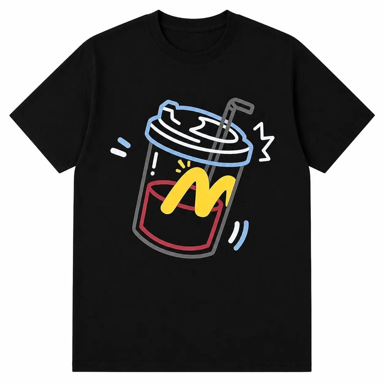 Cool Cup Graphic T-Shirt – Premium 100% Cotton Cartoon Drink Tee, Fun Streetwear Shirt for Men & Women