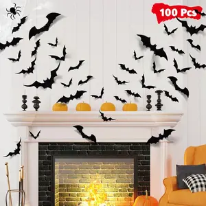 100pcs Bats Halloween Decorations: Halloween Bats