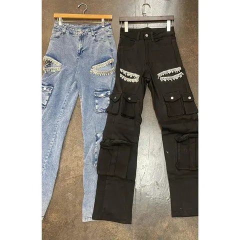 The Perfect Cargo Jeans High Waist Comfy Spandex