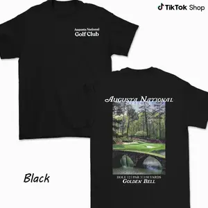 [SALE OFF 50%] Augusta National Golf Club Shirt For Men For Women, Hole 12 Golden Bell Design, Iconic Augusta Golf Graphic, Cotton Menswear Apparel FA