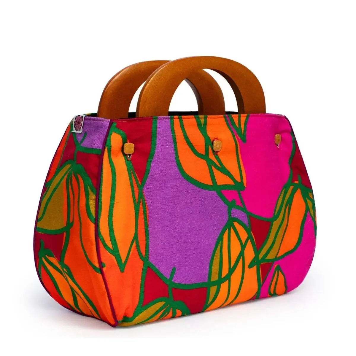 Bonnie Bag Purse Cover - Pears Pink & Black Reversible *Final Sale*