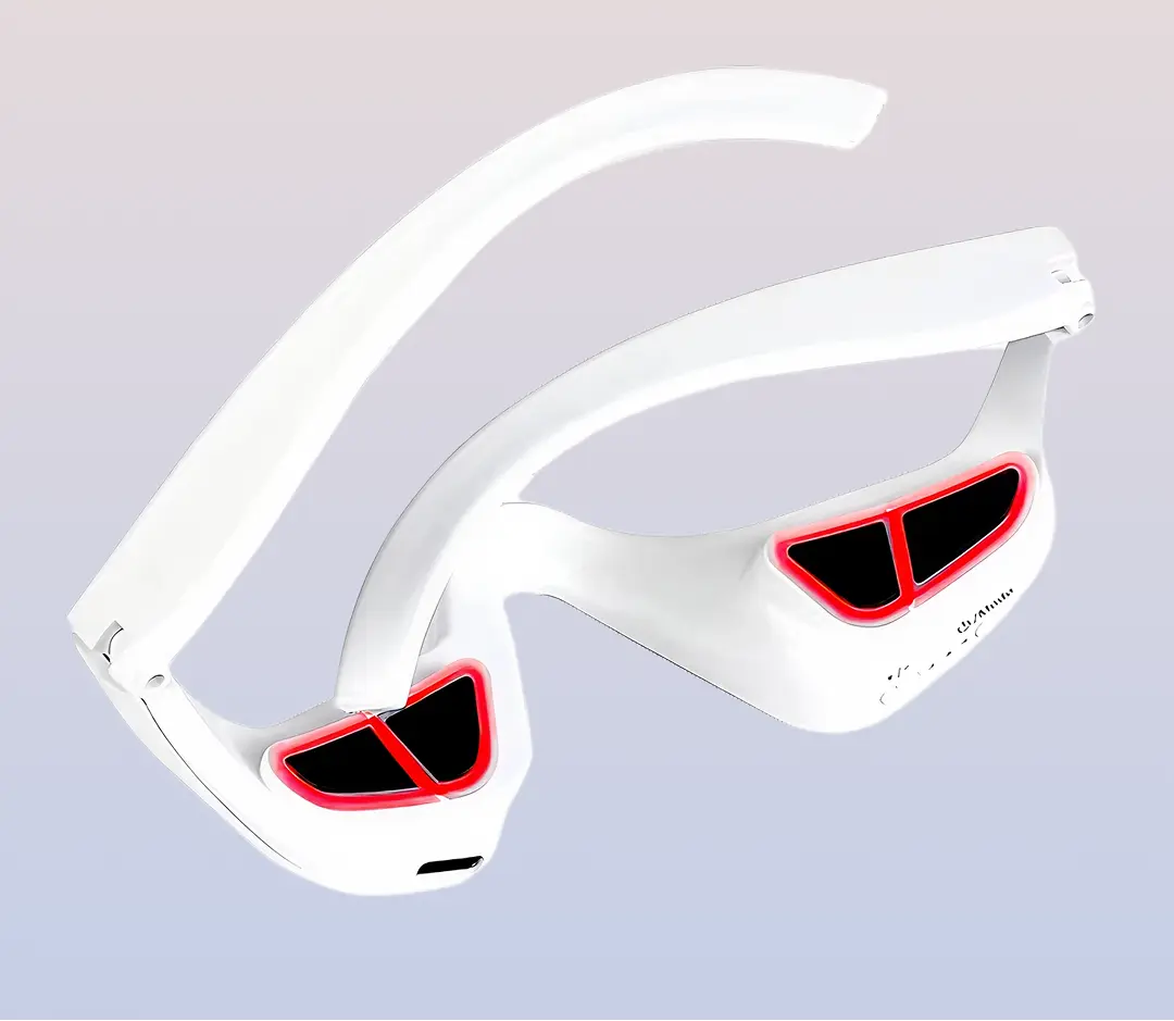 Hands-Free Under Eye Care Device with Red LED Light - Facial Shaping Microcurrent Beauty Machine to Reduce Puffiness, 5-Minute Routine with Auto Shut-Off, Self Care Products
