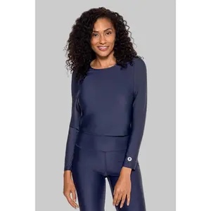 Women's Ocean Drive Cropped Rash Guard | Navy