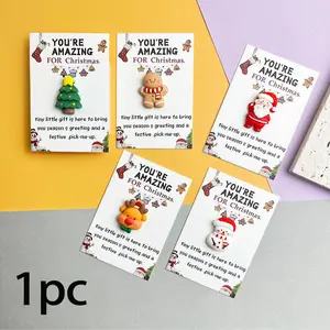 Mini Christmas Greeting Cards, Includes Tree, Gingerbread Man, Snowman, Reindeer, Perfect for Friends, Teachers, Holidays, Festive Gifts, Positive Message Card