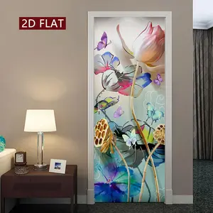 Floral & Butterfly Pattern Wall Sticker, 2 Counts/set Self Adhesive Wall Decal, Removable Wall Art for Home Living Room Bedroom Decor, Ornaments