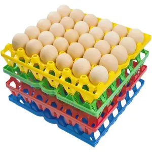 8-Pack Plastic 30-Egg Stackable Egg Crates Reusable Durable Egg Cartons for Home Chicken Farmers, Ideal for Storing Sorting and Shipping Multiple Eggs