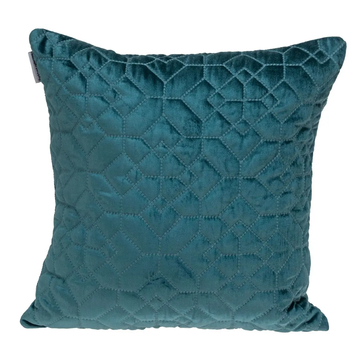 Parkland PILL21307P Sora Transitional Teal Square Shape Throw Pillow - 360-Degree Stand, 20x20x4 inches Soft Touch Cushion, Geometric Stitch, Woven Texture, Cotton Blend, Concealed Zipper, Dry Clean Only, Home Interior Indoor Decor