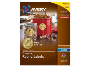 Avery Easy Peel Foil Embossed Round Labels
