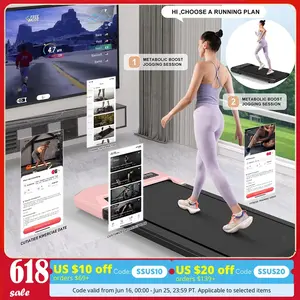 2in1 Run-Walking Pad Small Treadmill for Home&Office Under Desk Treadmill with LED Display 45db Quiet Portable Mini Treadmill triple shock-absorbing system