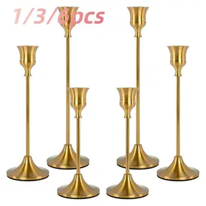 Vintage Candlesticks Set, 3/6 Pcs Cone Shape Tapered Shape Candles Holder, Ideal for Fireplace Party Restaurant Decorations