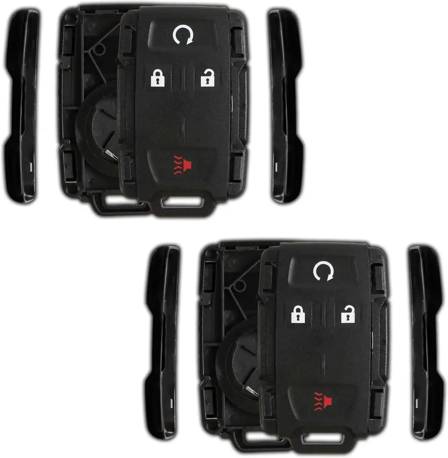 2-Pack Car Key Fob Cover Case for 2014-2019 Chevrolet Silverado, Suburban, Tahoe, GMC Sierra, Yukon - 4-Button M3N-32337100 Remote, No Programming Needed
