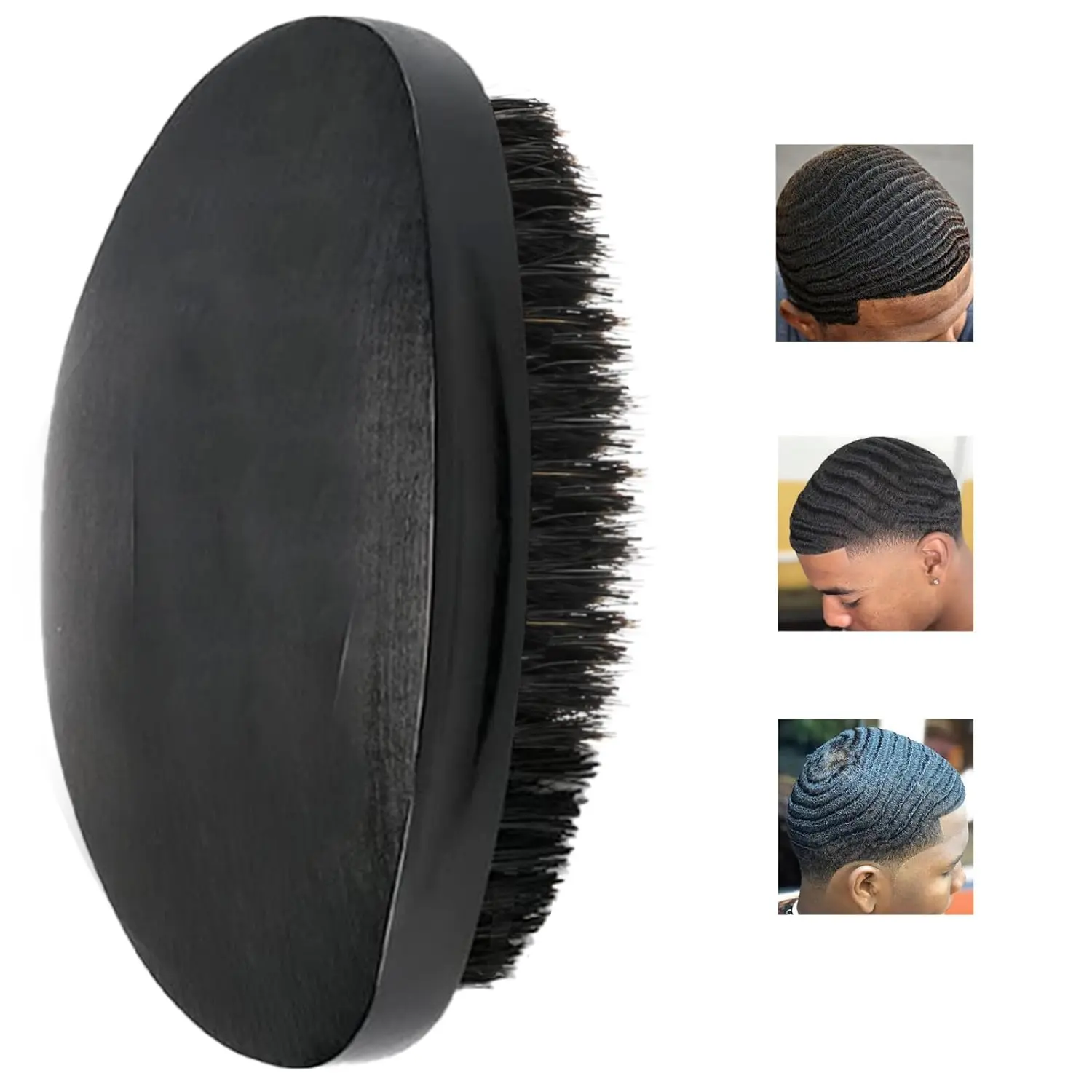 360 Curved Wave Brush For Men - Medium Hard Palm Wave Hair Brushes - Made with Beech Mix Nature Boar Bristle Brush, Achieve Effortless 360 Curved Waves with Our Specialized Brush!
