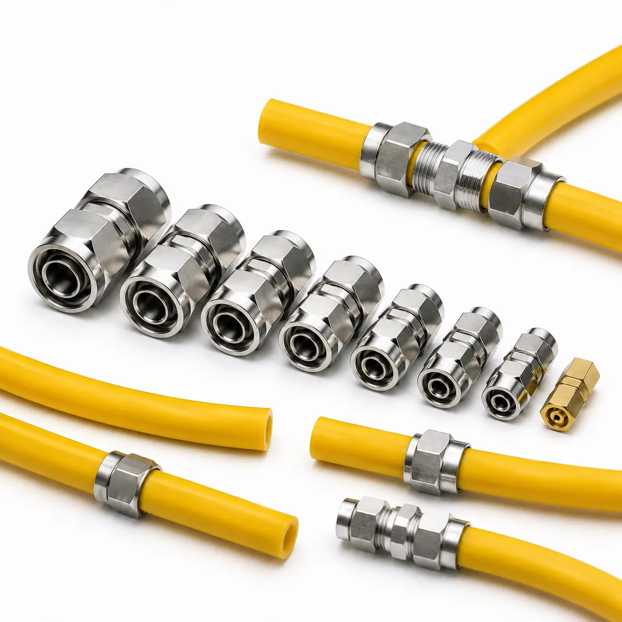 16pcs Heavy Duty Truck/RV Air Line Fittings Set - Metal Quick Connect Pneumatic Hose Repair Connectors, Push-in Tubing Joints for 4-16mm Tubing, DIY Repairs, Workshop Setups