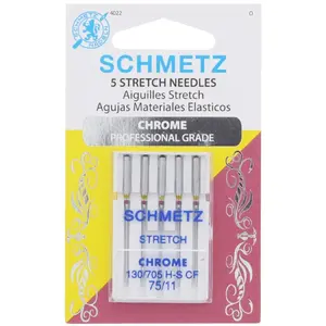 Schmetz Stretch Needle 75/11 (4022) - Consistent Stitches, Prevents Skipped Stitches, Protects Fabric, For Elastic Knitwear, Fits Most Household Sewing Machines