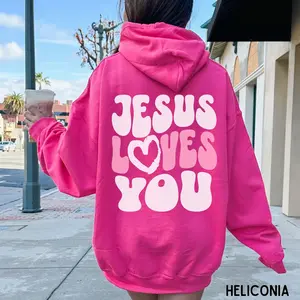 Jesus loves you hoodie, Jesus hoodie, Christian merch, Religious Christian gifts, Trendy clothing, Christian apparel, Y2K Christian hoodie