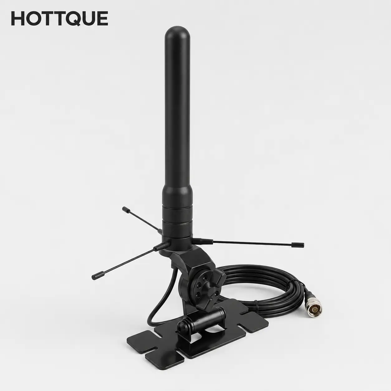 Compact Dual Band Ham Radio Antenna Kit - 144/430MHz (2m/70cm) VHF UHF Mobile Antenna with No-Drill Adhesive Mount, 3 Ground Radials & Spare Mast - Low Profile Off-Road Antenna for Truck, SUV (PL-259/SO-239)