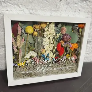 8x10 Wildflower shadow box - white