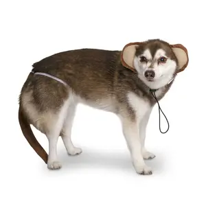 Midlee Monkey Headband & Tail Dog Costume – Adjustable Jungle Halloween Pet Outfit for Medium to Large Dogs – Fun Monkey Ears & Plush Tail Set