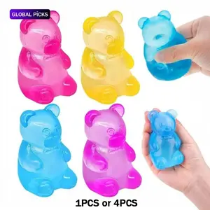 1/4 Counts Cute Candy Bear-Shaped Maltose Fidget Toy, Children's Day Gifts Soft Sensory Stress-Relief Ball for Adults & Kids, Party Favor Prank Squeeze Toy, Anti-Anxiety Hand Fidget Gadget, Play, #GLOBAL PICKS