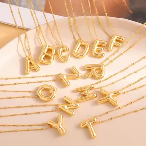Bubble Letter Necklace Personalized Name Pendant Women Double Color Hip Hop Jewelry Trendy Gift for Lovers Mothers Best Friends Halloween Christmas Holiday Present Customized Fashion Jewelry Unique Birthday Gift Idea Stylish Accessory for Her Personalized
