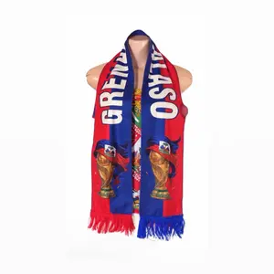 Scarf with Fringe Haiti Soccer Design Scarf Bandana Mouchwa Features Cup Motif, Ideal for Grenadye ALASO Fans of Haiti or any Sports / Versatile Accessory