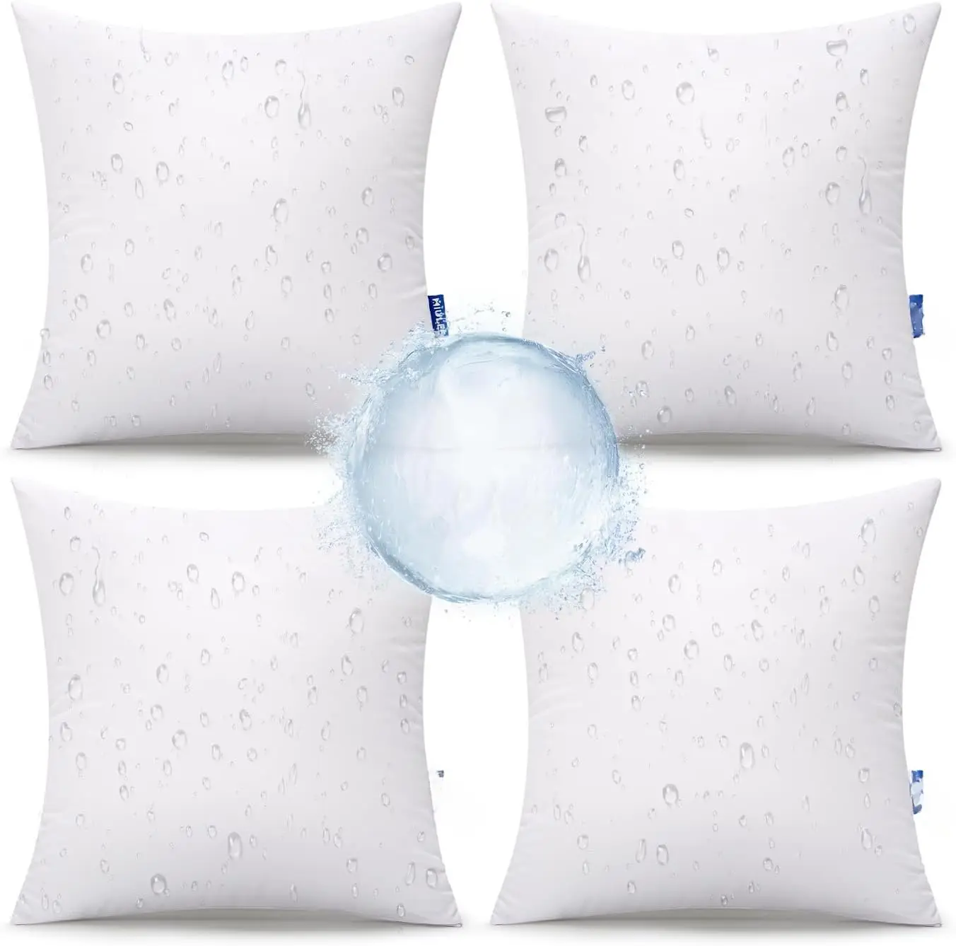 18x18 Outdoor Pillows,Set of 4 Throw Pillows ,Soft Support Throw Inserts Decorative Water Resistant for Patio Furniture and Garden