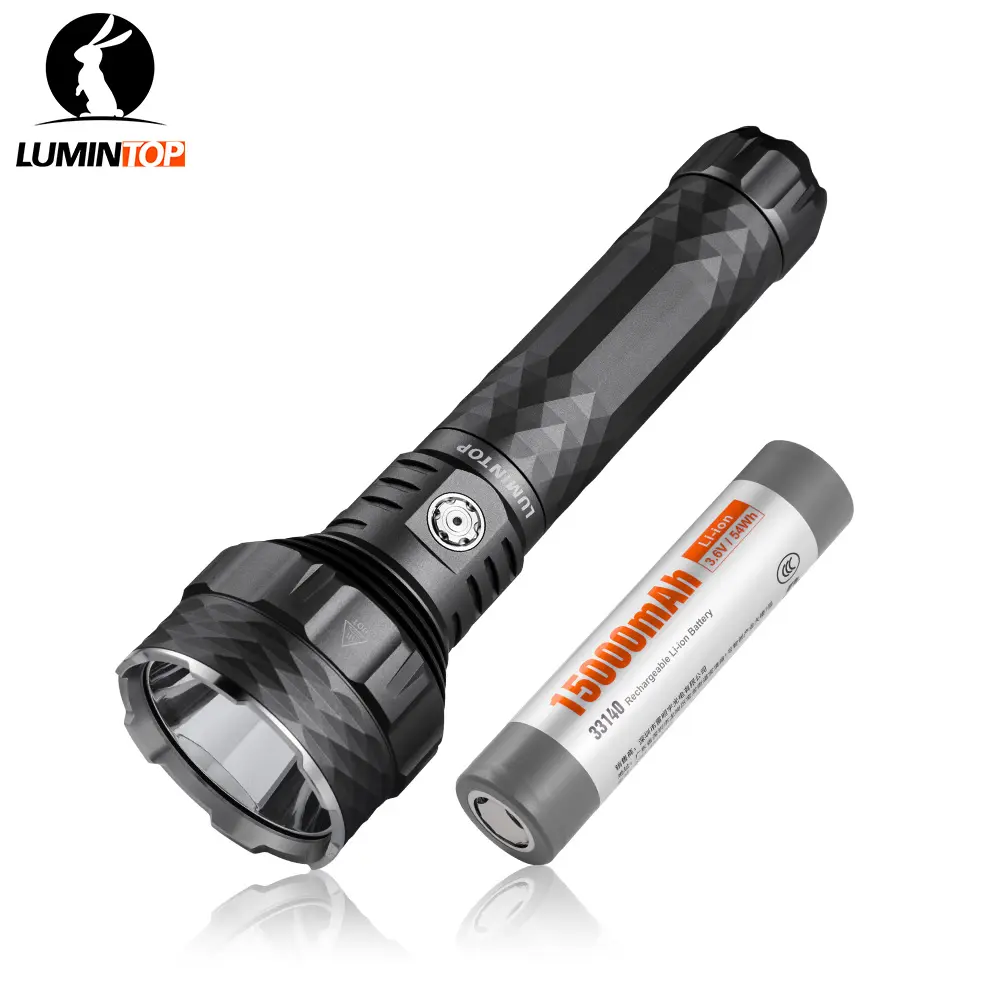 LUMINTOP PK90 Multifunctional Searchlight, High-Lumen Rechargeable LED Compact Portable Torch, 1500m Long-Range Outdoor Active Torch for Hiking, Camping & Emergencies, Compact Portable Torches