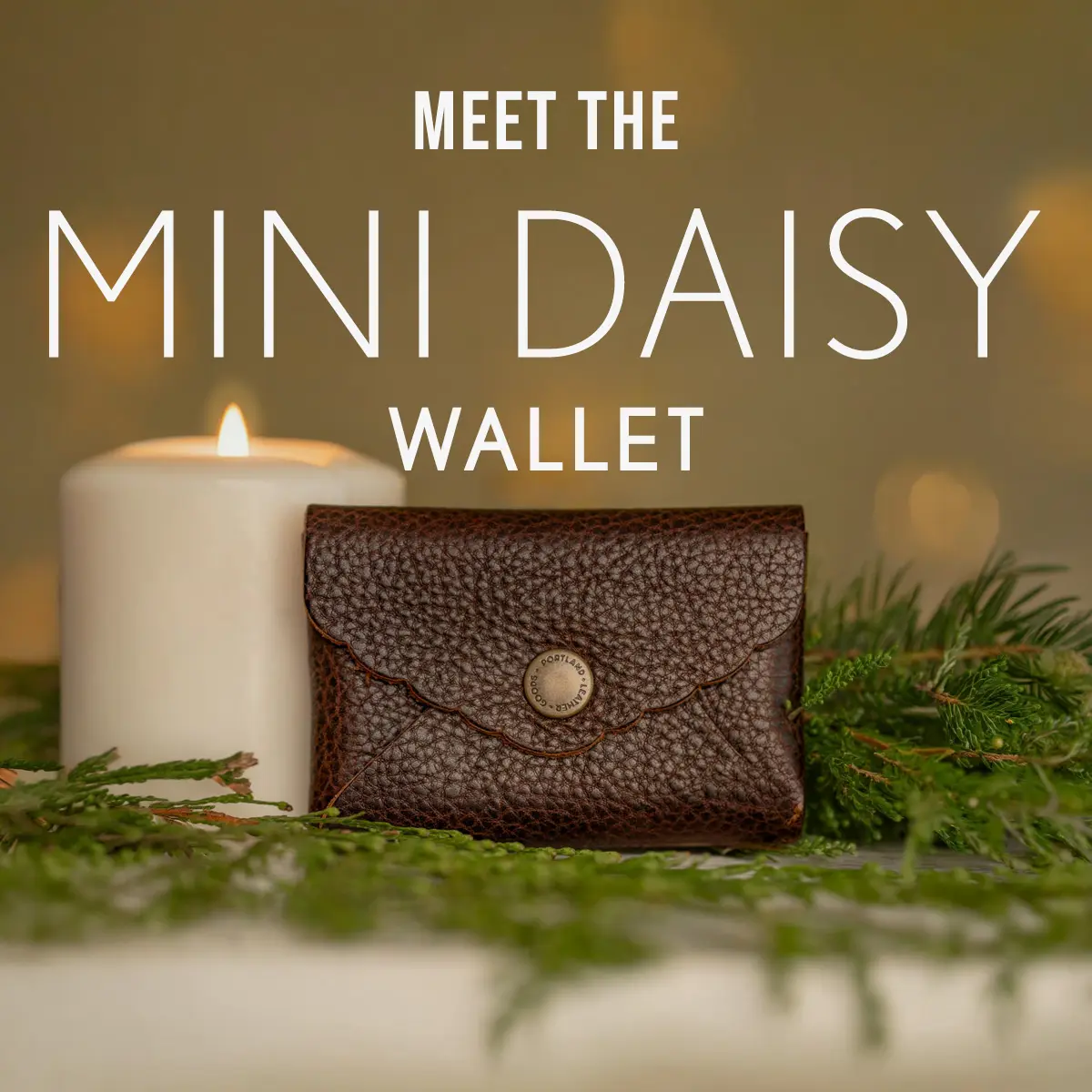Portland Leather Mini Daisy Wallet - Compact Daily Storage - Leather Wallet, Small Profile, Card Holder Embroidered Coin Pocket