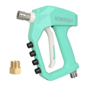 NowWash Short Pressure Washer Gun 4060PSI, M22 Inlet, 1/4" Quick Connect, Heavy Duty Power Washer Spray Gun for Car Cleaning