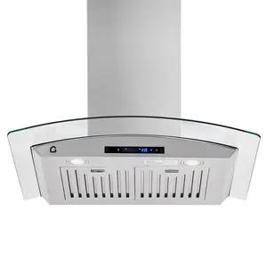 30 Inch Wall Mount Range Hood, 450 CFM High Airflow Kitchen Exhaust Fan, Stainless Steel Build, Convertible Ducted/Ductless Design, 3-Speed Touch & Gesture Control, Quiet Operation, Baffle Filters and Built-in Timer