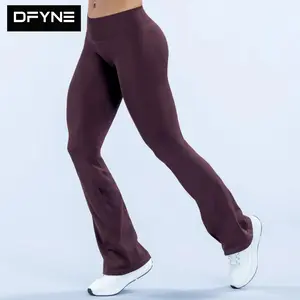 DFYNE 3-Waist Flare Leggings  Triple Band + Flat Waist + Butt Lift – Seamless Yoga Running Pants