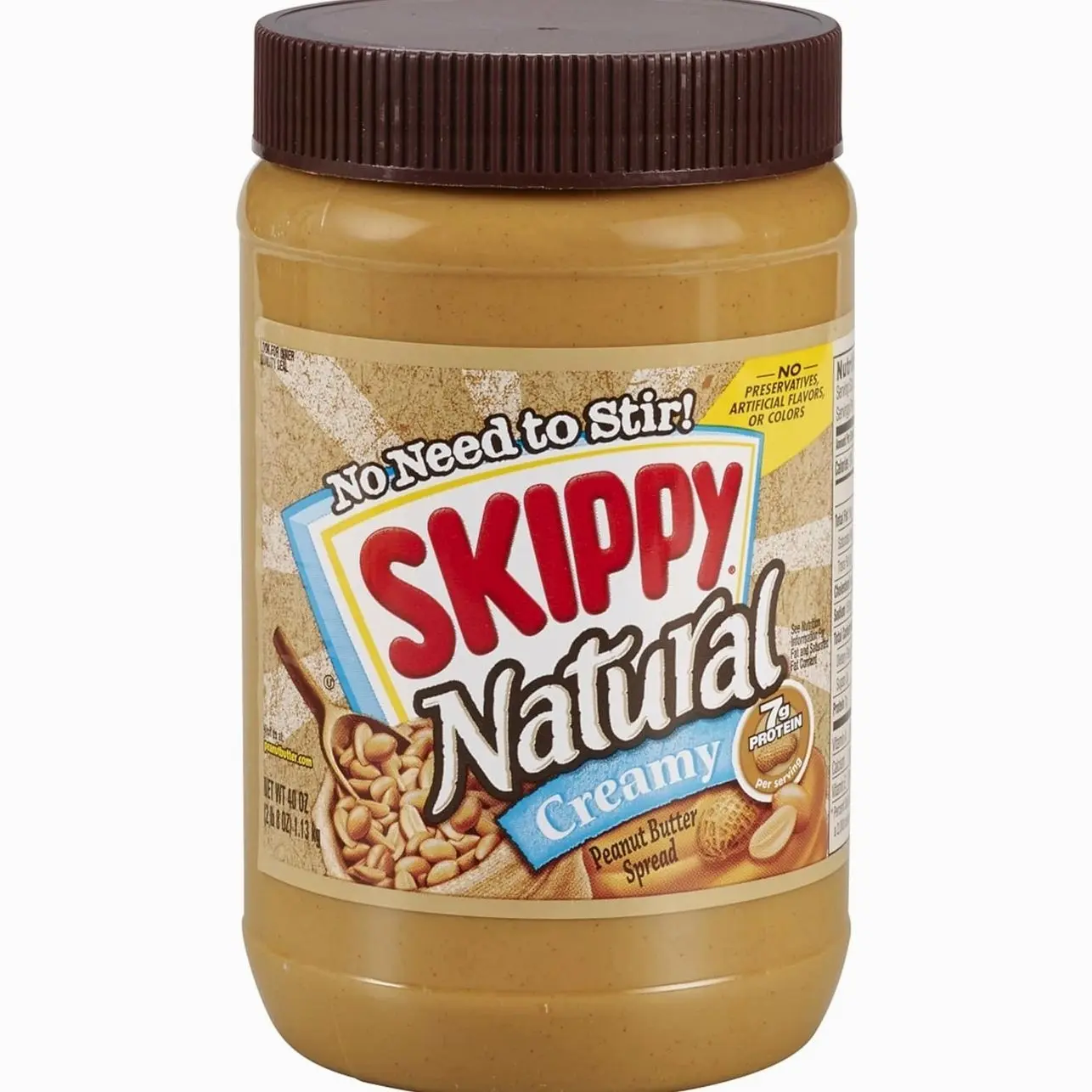 SKIPPY Natural Creamy Peanut Butter, 7 g Protein Per Serving, 40 Ounce
