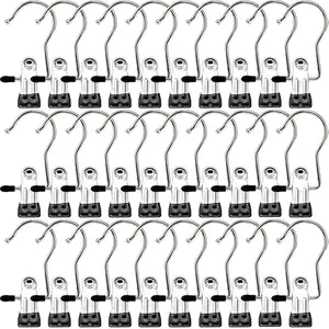 Laundry Hooks Hanging Clips Clothes Pins Closet Hanger Organizer Clamps Socks Towel Clips Heavy Duty Clothespins Bulk Hanger Clips for Closet Travel Pants Socks Handbags, 30 Pack