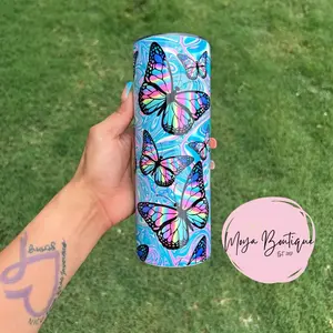 Holographic Butterfly Tumbler