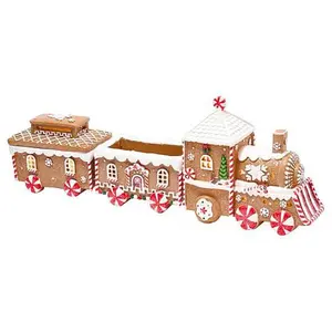 Winter Lane LED Gingerbread Train 3-Piece Set