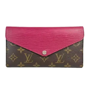 Pre-owned Louis Vuitton Leather Small Leather Goods Marie Lou Monogram Canvas Long Wallet