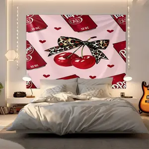 Dr Pepper printed pattern cat print tapestry for home decoration, fashionable room flag, unique wall art in living room and bedroom, perfect gift for cat lovers