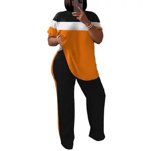 Women's Color Block 2 Piece Sets Tracksuit for Jogging, Gym & Casual Outdoor Activities Causal Summer Outfits