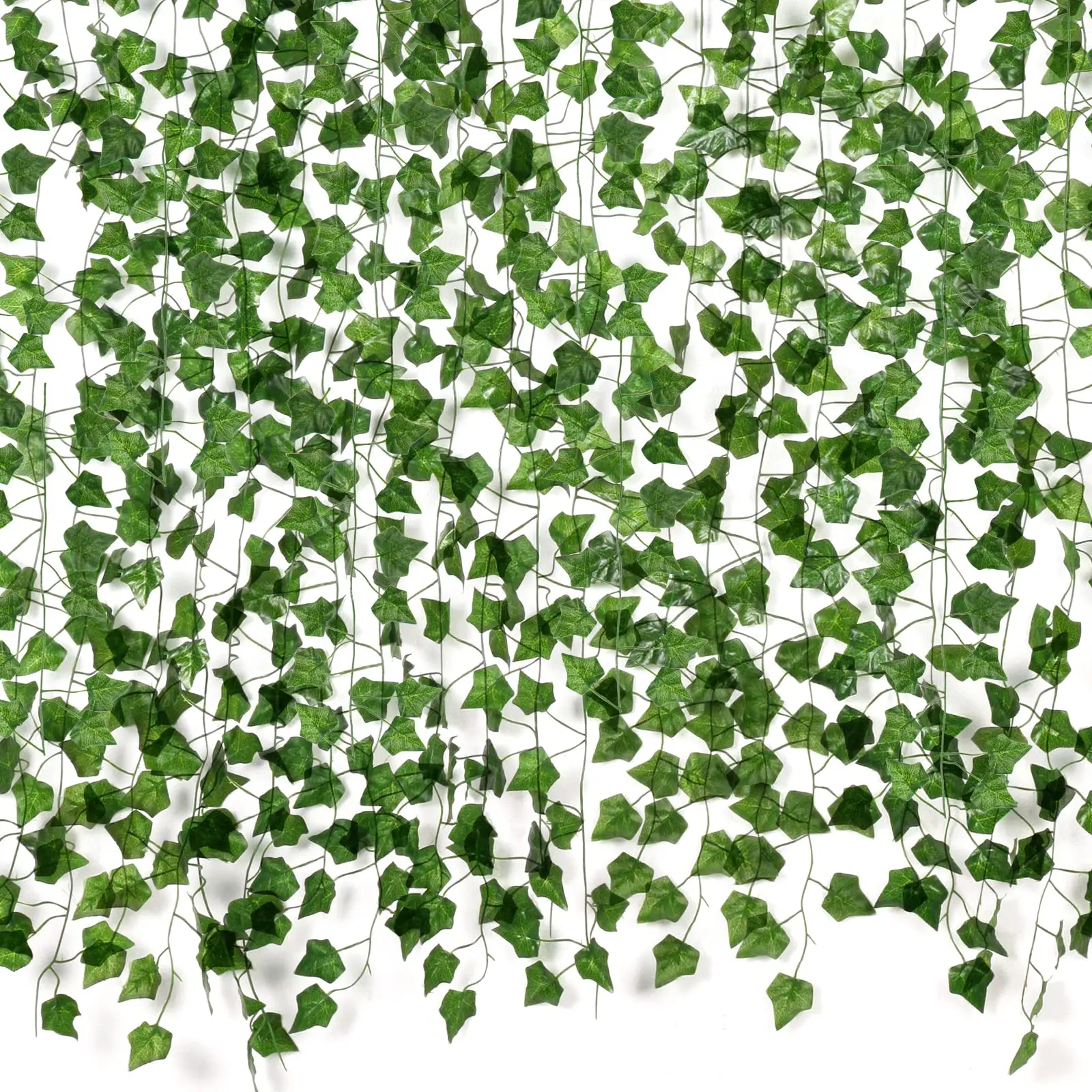 12-Pack 84ft Fade-Resistant Artificial Ivy Vines Hanging Garland, Greenery Look Fake Leaves, Wall Decor Aesthetic for Home, Wedding Party & Birthday Event Supplies