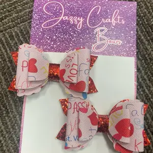 Valentines Hair Bows for Women, 2pc Hair Bows Clips w, Love Heart  Accessories for Girls